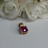 925 Sterling Silver Gold Plated Pink Spinel Pendant Length 0.70 Inch