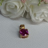 925 Sterling Silver Gold Plated Pink Spinel Pendant Length 0.70 Inch