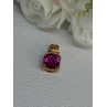 925 Sterling Silver Gold Plated Pink Spinel Pendant Length 0.70 Inch