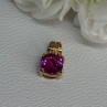 925 Sterling Silver Gold Plated Pink Spinel Pendant Length 0.70 Inch