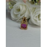 925 Sterling Silver Gold Plated Pink Spinel Pendant Length 0.70 Inch