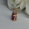 925 Sterling Silver Gold Plated Pink Spinel Pendant Length 0.70 Inch