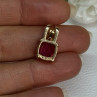 925 Sterling Silver Gold Plated Pink Spinel Pendant Length 0.70 Inch