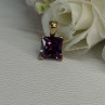 925 Sterling Silver Gold Plated Amethyst Pendant Length 0.70 Inch