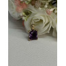 925 Sterling Silver Gold Plated Amethyst Pendant Length 0.70 Inch