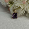 925 Sterling Silver Gold Plated Amethyst Pendant Length 0.70 Inch