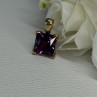 925 Sterling Silver Gold Plated Amethyst Pendant Length 0.70 Inch