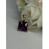 925 Sterling Silver Gold Plated Amethyst Pendant Length 0.70 Inch