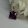 925 Sterling Silver Gold Plated Amethyst Pendant Length 0.70 Inch