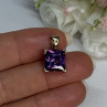 925 Sterling Silver Gold Plated Amethyst Pendant Length 0.70 Inch