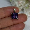 925 Sterling Silver Gold Plated Amethyst Pendant Length 0.70 Inch