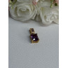 925 Sterling Silver Gold Plated Amethyst Pendant Length 0.80 Inch