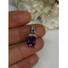 925 Sterling Silver Gold Plated Amethyst Pendant Length 0.80 Inch