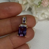 925 Sterling Silver Gold Plated Amethyst Pendant Length 0.80 Inch