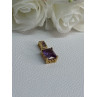 925 Sterling Silver Gold Plated Amethyst Pendant Length 0.80 Inch