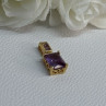 925 Sterling Silver Gold Plated Amethyst Pendant Length 0.80 Inch