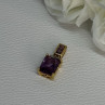 925 Sterling Silver Gold Plated Amethyst Pendant Length 0.80 Inch