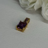 925 Sterling Silver Gold Plated Amethyst Pendant Length 0.80 Inch