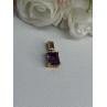 925 Sterling Silver Gold Plated Amethyst Pendant Length 0.80 Inch
