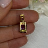 925 Sterling Silver Gold Plated Amethyst Pendant Length 0.80 Inch