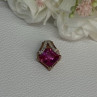 925 Sterling Silver Gold Plated Pink Topaz Pendant Length 0.80 Inch