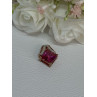 925 Sterling Silver Gold Plated Pink Topaz Pendant Length 0.80 Inch