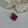 925 Sterling Silver Gold Plated Pink Topaz Pendant Length 0.80 Inch