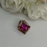 925 Sterling Silver Gold Plated Pink Topaz Pendant Length 0.80 Inch