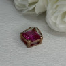 925 Sterling Silver Gold Plated Pink Topaz Pendant Length 0.80 Inch