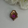 925 Sterling Silver Gold Plated Pink Topaz Pendant Length 0.80 Inch