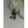925 Sterling Silver Gold Plated Aquamarine & Beryl Pendant Length 0.76 Inch