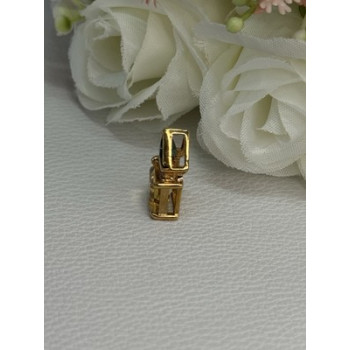 925 Sterling Silver Gold Plated Citrine & Emerald Pendant Length 0.65 Inch