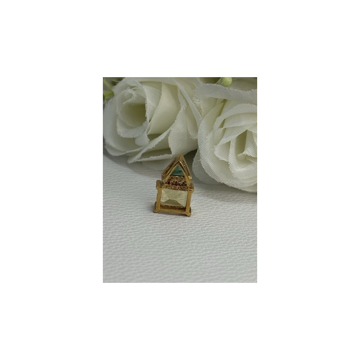 925 Sterling Silver Gold Plated Citrine & Emerald Pendant Length 0.65 Inch