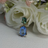 925 Sterling Silver Gold Plated Topaz & Emerald Pendant Length 0.88 Inch