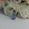 925 Sterling Silver Gold Plated Topaz & Emerald Pendant Length 0.88 Inch
