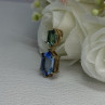 925 Sterling Silver Gold Plated Topaz & Emerald Pendant Length 0.88 Inch