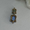 925 Sterling Silver Gold Plated Topaz & Emerald Pendant Length 0.88 Inch
