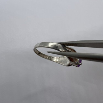 925 Sterling Silver Amethyst Ring Size 8