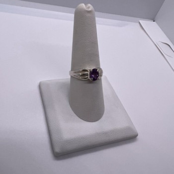 925 Sterling Silver Amethyst Ring Size 8