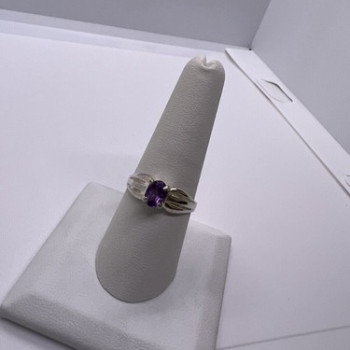 925 Sterling Silver Amethyst Ring Size 8