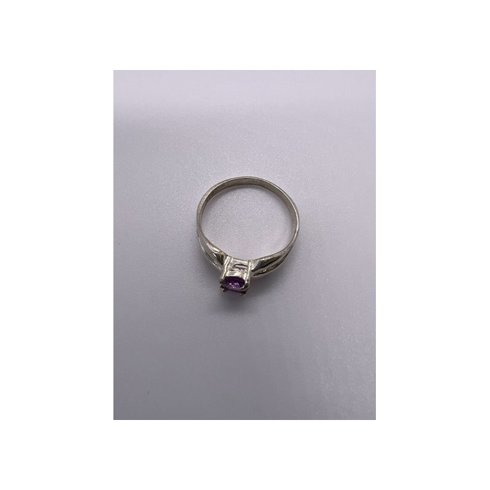 925 Sterling Silver Amethyst Ring Size 8