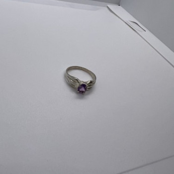 925 Sterling Silver Amethyst Ring Size 8
