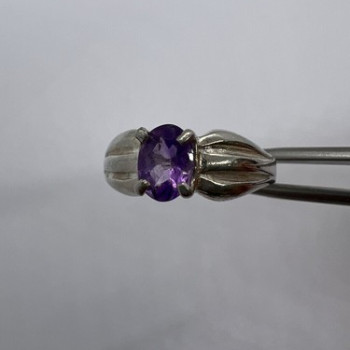 925 Sterling Silver Amethyst Ring Size 8