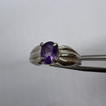 925 Sterling Silver Amethyst Ring Size 8