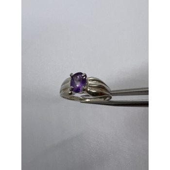 925 Sterling Silver Amethyst Ring Size 8