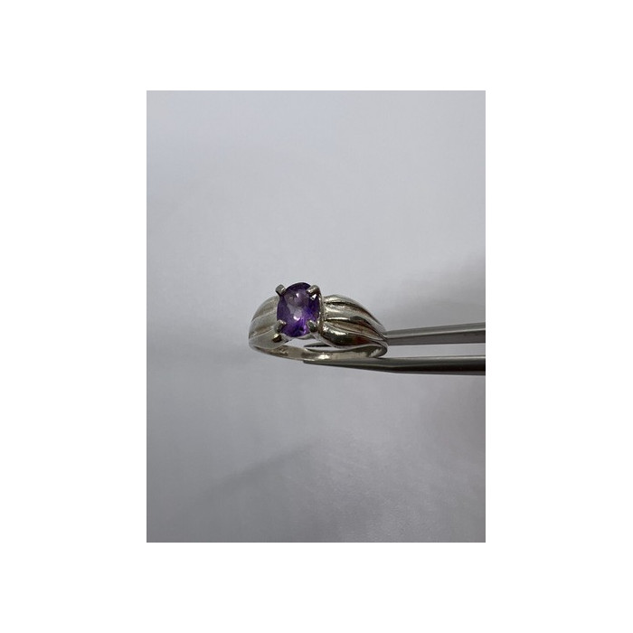 925 Sterling Silver Amethyst Ring Size 8