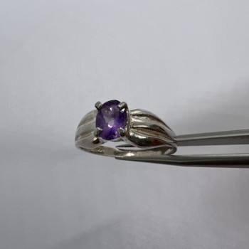 925 Sterling Silver Amethyst Ring Size 8