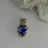 925 Sterling Silver Gold Plated Blue Spinel Pendant Length 0.75 Inch
