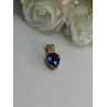925 Sterling Silver Gold Plated Blue Spinel Pendant Length 0.75 Inch