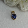 925 Sterling Silver Gold Plated Blue Spinel Pendant Length 0.75 Inch